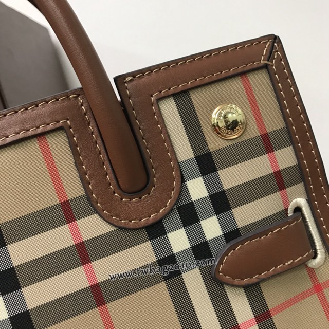 Burberry專門店新款Title泰爾勒手袋 巴寶莉Vintage復古格紋手提托特包肩背女包 yxb1507